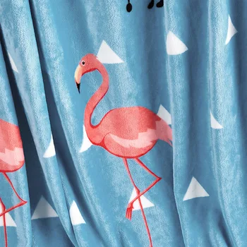 200x230cm Moale Cald Bleumarin Pătură de Desene animate Flamingo Pături pentru Paturi Canapea Canapea Pat Capac Gri Subțire Pilota pentru Copii