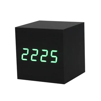 2018 Controlul Acustic de Alarmă Lemn cub Ceas LED Calendar Creative display Dormitor Student masă, ceas kit#23#5%