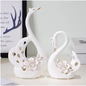 2018 Creative ceramice swan meserii, acasa, living modern, TV cabinet decoratiuni, cadouri de nunta