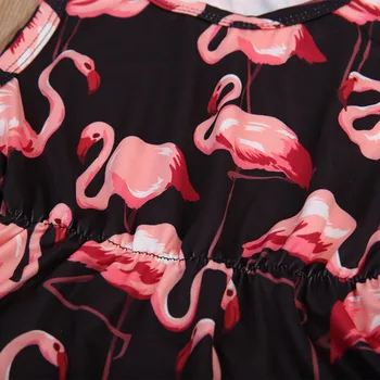 2018 fierbinte Copil copii Copii Fete Flamingo Toassel Salopeta Bentita Tinutele 2 BUC moda vara print minunat fără mâneci CH
