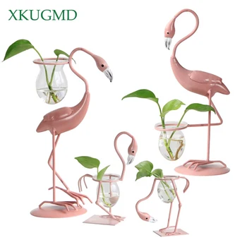 2018 Flamingo Vaza de Sticla Decor Acasă Stil Micro-peisaj Creative Hidroponice Sticla Decor de Birou Masă Ghiveci