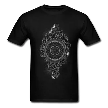 2018 Geometria Sacră Sămânța Vieții 2018 Cube T-shirt Pentru Bărbați Plus Dimensiune Familie Cool Bumbac Topuri & Tricouri Geek Stil