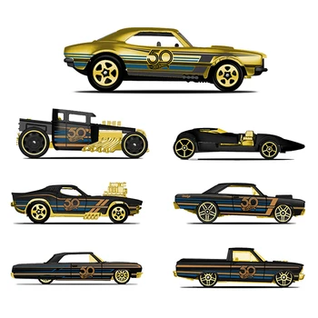 2018 Hot Wheels Masina Ediție de colecție a 50-a Aniversare de Aur Negru din Metal turnat sub presiune Masini de Jucării Vehicul Pentru Copii Juguetes FRN33