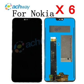 2018 Negru Nou Testate Pentru Nokia X6 DIsplay LCD Touch Screen Digitizer Înlocuirea Ansamblului Pentru Nokia X6 Ecran LCD