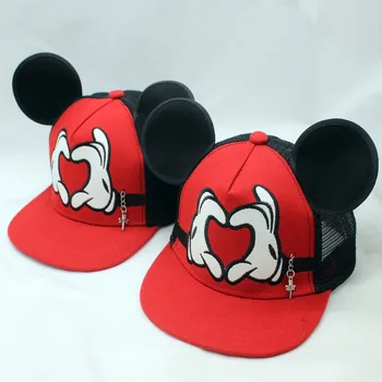 2018 Noi Mickey urechea copii Vizorul snapback Sepci de baseball Capac cu urechi Pălării Haioase primavara vara Toamna hip hop băiat pălării cadou