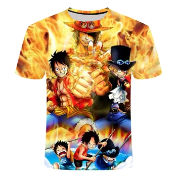 2018 nou anime Vara Tricou Barbati Haioase foc Print-O singură Bucată 3d T-shirt de sex Masculin Hip hop Streetwear O-Gât T Camasi topuri&Tricouri Tricou