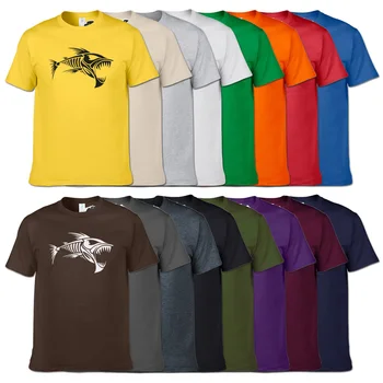 2018 Nou Craniu Oase de Pește tricou Fishings tricou Barbati din Bumbac cu Maneci Scurte Barbati O Gât Topuri Teuri 28 Culoare Boutique T-shirt