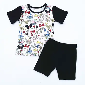 2018 Nou de tip boutique, imbracaminte copii Mickey tricouri gol pantaloni scurti baieti copilul seturi tinutele casual