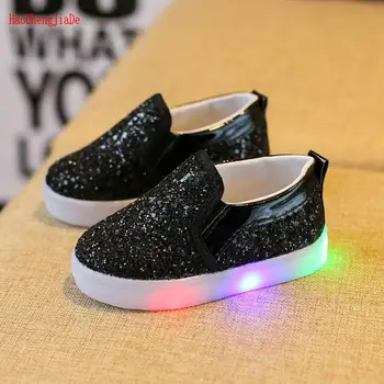 2018 Nou Primavara-Vara Fete Printesa Bling Pantofi pentru Copii Pantofi Casual LED-uri Copii Moale, Stralucitor Pantofi Fete Stralucitoare Moda 5 culori
