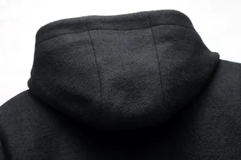2018 Toamna și Iarna Nou Stil Lux de Înaltă Calitate pentru Bărbați Haină de Lână Cald Gros cu Fermoar Culoare Solidă Trenci ofițeresc Jachete pentru Barbati