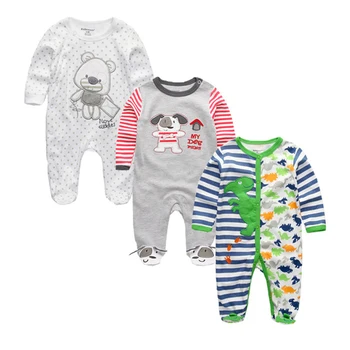 2018 Unisex 2/3 buc/lot Salopetă pentru Copii 0-12M Pijamale Nou Set Haine Copii Fete Haine Copii Haine Băiat O-Gât Roupa de bebe