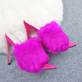 2019 Blana Femei, Pantofi cu Toc Pompe cu Toc Papuci Femei Mare Mare Dimensiune a Subliniat Toe Doamnelor sex Feminin Diapozitive Femeie de Moda Pantofi