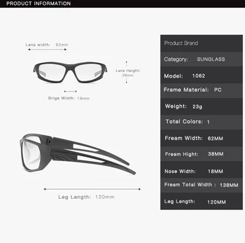 2019 Brand Fotocromatică Bărbați ochelari de Soare Polarizat Cameleon Decolorarea ochelari de Soare pentru barbati moda fără ramă pătrată ochelari de soare