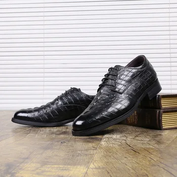 2019 Clasic Crocodil Model de Afaceri Plat Pantofi Barbati Designer Vestimentar Formal Pantofi din Piele Mocasini Barbati Pantofi de Partid F8-66