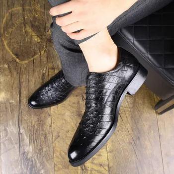 2019 Clasic Crocodil Model de Afaceri Plat Pantofi Barbati Designer Vestimentar Formal Pantofi din Piele Mocasini Barbati Pantofi de Partid F8-66