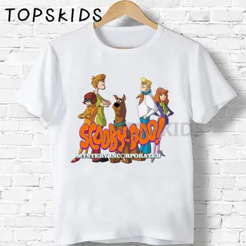 2019 Copii Scooby Doo Desene animate de Imprimare T-shirt Boys&Girls Câine Amuzant Copil Topuri Copii Vara tricou Alb