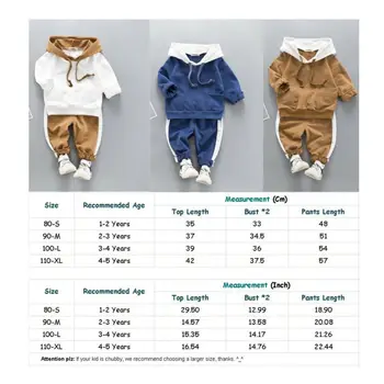 2019 Copilul de Primavara Toamna Haine de Copil Baby Boy Fata de Tricoul Hanorace Pantaloni Costum de Haine Active Costum de Trening 2 BUC 1-5T
