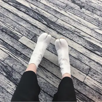 2019 Design de Brand Tabi Cizme Split picior Indesata Toc Înalt Cizme pentru Femei din Piele Zapatos Mujer de Moda de Toamna pentru Femei Pantofi Botas Mujer