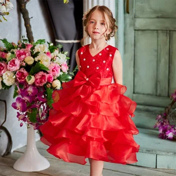 2019 Fata Rochie de Flori Prințesă Tutu Rochii de Mireasa pentru Fete Elegante Copii, Uzura de Partid Ceremoniile de Ziua de nastere de Botez Rochie Tort