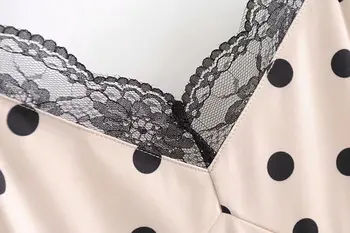 2019 femei sexy v-neck eyeslash sling patchwork rochie femei polka dot imprimare casual vestidos dulce interioară chic rochii DS2066