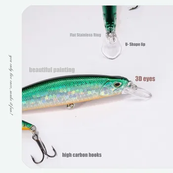 2019 Fierbinte 9.5 cm 15g Minnow Artificiale Crankbait Wobblere Greu Momeala Ochii 3D Momeală de Pescuit Bass, Stiuca Isca Pescuit Tacklevis De Pesca