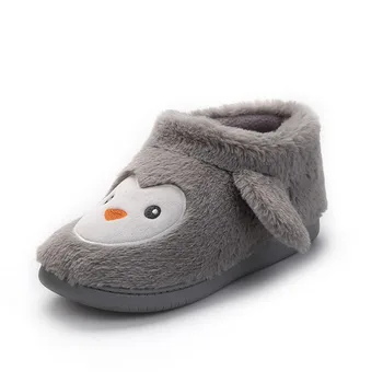 2019 fierbinte Sosirea în Formă de pinguin Bumbac pentru Femei Papuci de Pluș Cald Iarna Papuci de Blană Moale de Interior Pantofi Plat Cu Papuci de Casa