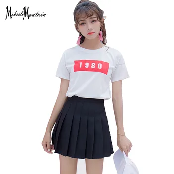 2019 Harajuku Lolita Școlăriță Fusta Plisata Coreean Kawaii Roz/Albastru/Negru/ Streetwear Mini Bomboane De Culoare Fusta Pantaloni Scurți De Sex Feminin