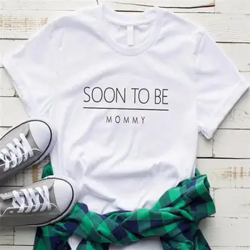 2019 Moda Cu Maneci Scurte Din Bumbac T-Shirt Pentru Femei În Curând Să Fie Mama Mama Viitor Scrisori De Imprimare De Top Femei Harajuku Vara Punk De Pe