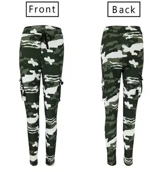 2019 Moda Militare de Camuflaj pantaloni femei Armata talie mare libertate de Camuflaj pantaloni Pantaloni Strada Jogger trening