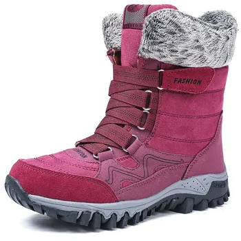 2019 New Sosire Fashion din Piele Femei Cizme de Zăpadă de Iarnă Caldă de Pluș Femei cizme Impermeabile cu Glezna Cizme pantofi Plat 35-42