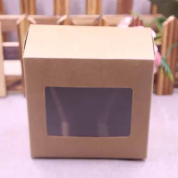 2019 Noi 10buc Alb Vintage /hârtie Neagră cutie de cadou pachet cu clar de ferestre din pvc bomboane favoruri arte&krafts display pachet cutie
