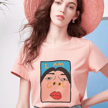 2019 Noi Femei T-shirt Casual Harajuku Sunt Atât de Cool Imprimate Topuri Tricou Roz Vogue Tricou Tricou Maneca Scurta Pentru Femei de Îmbrăcăminte