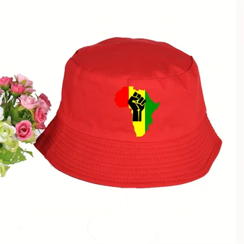 2019 Nou AFRICA de Putere Rasta Reggae Muzica Logo-ul Panama Pălărie Găleată de Bumbac Plat Parasolar Pescuit Pescar Pălărie