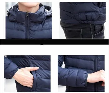 2019 Nou Casual Jacheta de Iarna pentru Bărbați Haina de Bumbac Captusit Vatuit cu Gluga Cald Gros de Îmbrăcăminte de sex Masculin Parka XL-7XL Plus dimensiune Windproof