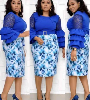 2019 nou sosirea toamnei sexy stil de moda de femei din africa de imprimare plus dimensiunea rochie până la genunchi L-XXL