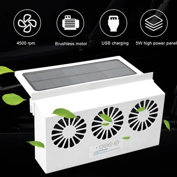2019 Nou USB de Evacuare Mini Ventilator Radiator Super Mut Cooler pentru Auto Alimentat cu energie Solară Fereastră de Aerisire Rece Ventilație