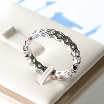 2019 Nou-veniți argint 925 Fagure de miere încrustat piatră de sex feminin set inel cerc crescut de inel de aur cu diamant inele pentru femei