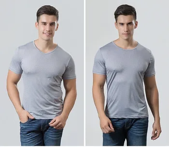 2019 Nouă Bărbați Mânecă Scurtă Gol Afară Tricou Barbat Sexy ochiurilor de Plasă Transparentă T-shirt Casual de Vara de Fitness Tee Topuri Plus Dimensiune 4XL