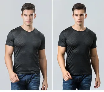 2019 Nouă Bărbați Mânecă Scurtă Gol Afară Tricou Barbat Sexy ochiurilor de Plasă Transparentă T-shirt Casual de Vara de Fitness Tee Topuri Plus Dimensiune 4XL