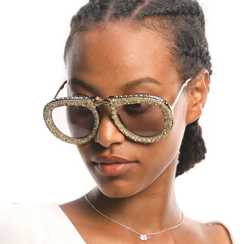 2019 Pliere Portabil Stil de ochelari de soare pentru femei Brand de Lux pilot de ochelari de soare de lux Stras de Epocă pentru Bărbați ochelari de soare oculos