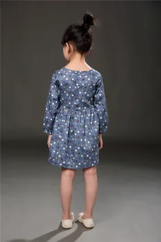 2019 Primăvară Fata Rochie de Bumbac cu Maneci Lungi Rochii de Copii Polka Dot Imprimare Copii Rochii pentru Fete de Moda pentru Copii Haine de Fete