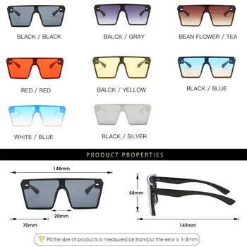 2019 Pătrat Supradimensionat ochelari de Soare Femei Top Plat Gafas Nuante Pentru Femei ochelari de Soare okulary Nou de Lux ochelari de Soare UV400