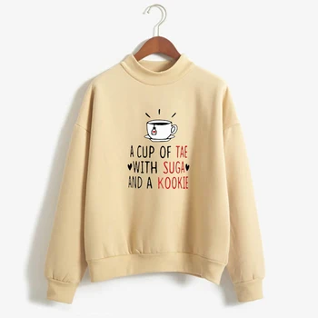 2019 Unisex hoody kpop tricou, o cana de tae cu suga și o prăjitură hoody tricou casual pentru harajuku kpop hoody sus