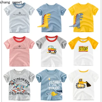 2019 Vara desene animate Imprimate Băiat Tricouri pentru Copii din Bumbac tricou Maneca Scurta Copii Tricou Fata Topuri Haine pentru Copii 2-10Y