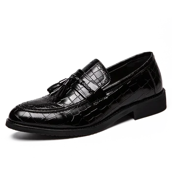 2019new primăvară pantofi de piele de lux mens pantofi eleganți din piele oameni de Afaceri clasic pantofi rochie Strălucitoare piele pantofi Bullock