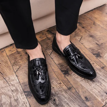 2019new primăvară pantofi de piele de lux mens pantofi eleganți din piele oameni de Afaceri clasic pantofi rochie Strălucitoare piele pantofi Bullock