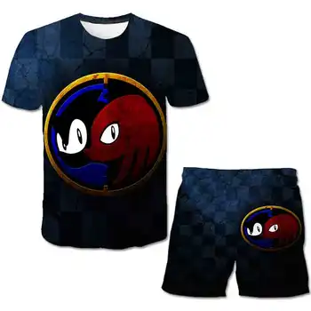 2020 3D sonic costum de Băieți T-shirt Sonic Ariciul haine Copii Fete haina de Costum de vară pentru Copii Set cool Baby Boy pantaloni scurți