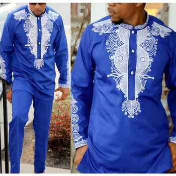 2020 africa bărbați îmbrăcăminte tradițională dashiki africane mens haine africa mens tinuta topuri pantaloni set 2 buc