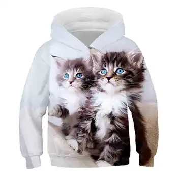 2020 animale, pisică, vulpe Copii Bluze Pentru Fete Baieti Toamna iarna Adolescente Maneca Lunga cu Gluga pentru Copii moda Sport