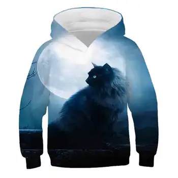 2020 animale, pisică, vulpe Copii Bluze Pentru Fete Baieti Toamna iarna Adolescente Maneca Lunga cu Gluga pentru Copii moda Sport